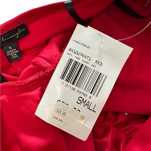 City Triangles Red Backless Tie Back Red Midi Dress Size Small - Picture 10 of 14